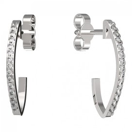 BG zlaté náušnice 1350 Bílé zlato - 585 Diamant