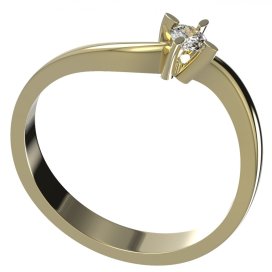 BG zlatý diamantový prstýnek 780 Žluté zlato - 585 Diamant lab-grown