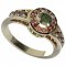 BG ring circular stone 651 - Metal: Silver 925 - rhodium, Stone: Garnet