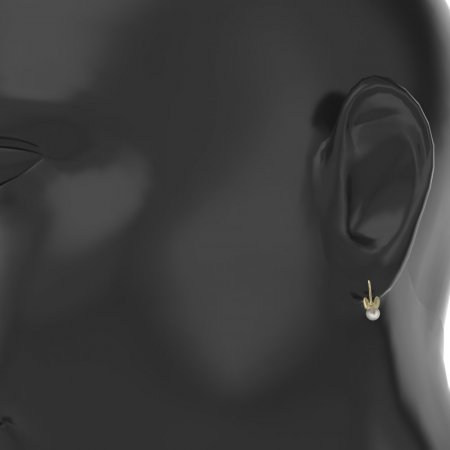 BeKid children's earrings with pearl 1394 - Einschalten: Puzeta, Metall: Gelbgold 585, Stein: weiße Perle