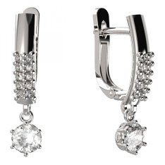 BG zlaté náušnice 1294 Bílé zlato - 585 Diamant