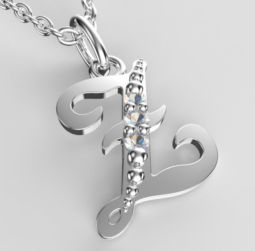 BeKid dětský zlatý přívěsek písmenko Z - 1534 Bílé zlato - 585 Diamant