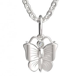 BeKid dětský přívěšek  motýlek 823 Bílé zlato - 585 Diamant