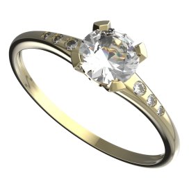 BG zlatý prstýnek 558 K Žluté zlato - 585 Diamant