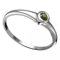 BG vltavínový prsten 550I Bílé zlato - 585 Vltavín