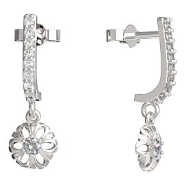 BeKid dětské náušnice kvítek 607 Bílé zlato - 585 Diamant