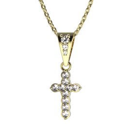 BG zlatý diamantový přívěšek křížek 580 Žluté zlato - 585 Diamant lab-grown
