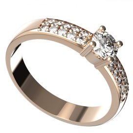 BG zlatý diamantový prstýnek 725 Růžové zlato 585 (30-90dní) Diamant lab-grown