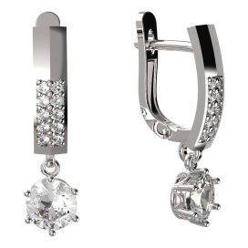 BG zlaté náušnice 1295 Bílé zlato - 585 Diamant
