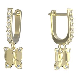 BeKid dětské náušnice motýlek 845 Bílé zlato - 585 Diamant