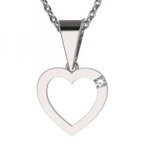 BG zlatý diamantový přívěšek srdíčko 1561 Bílé zlato - 585 Diamant lab-grown