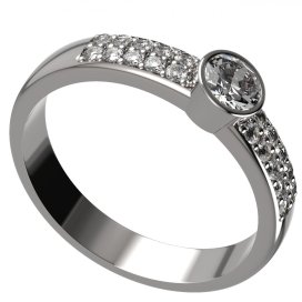 BG zlatý prstýnek s diamanty722 Bílé zlato - 585 Diamant lab-grown