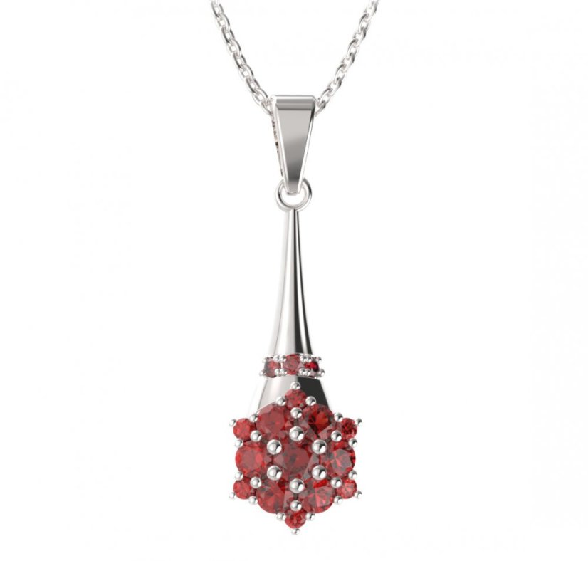 BG přívěs kruhového tvaru 539-C Stříbro 925 - rhodium Granát