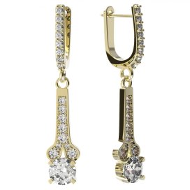 BG zlaté náušnice 639 Žluté zlato - 585 Diamant