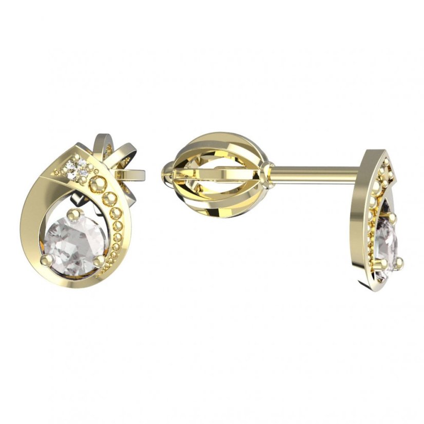 BeKid dětské náušnice 1242 Žluté zlato - 585 Diamant