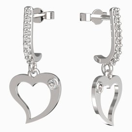 BeKid dívčí náušnice srdíčko 1269 Bílé zlato - 585 Diamant