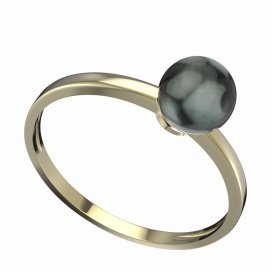 BG zlatý prstýnek s perlou 561 C Žluté zlato - 585 Tahiti perla