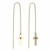 BeKid, Gold kids earrings -1104 - Switching on: Chain 9 cm, Metal: Yellow gold 585, Stone: Red cubic zircon
