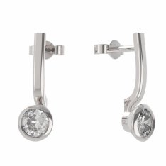 BG zlaté náušnice 555 Bílé zlato - 585 Diamant