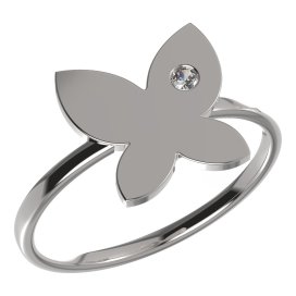 BeKid dětský prsten  motýlek 843 Bílé zlato - 585 Bílý kubický zirkon