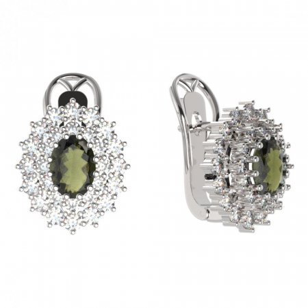 BG  earring 001-R7 oval - Metal: Silver 925 - rhodium, Stone: Garnet