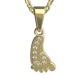 BG Zlatý přívěšek - nožička 1369+ Bílé zlato - 585 Diamant
