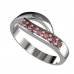 BG prsten přírodní granát  918 - Kov: Stříbro 925 - rhodium, Kámen: Granát