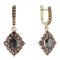 BG garnet earring 466-84 - Metal: Silver - gold plated 925, Stone: Moldavite and cubic zirconium