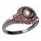 BG ring - pearl 540-K - Metal: Silver 925 - rhodium, Stone: Garnet and pearl