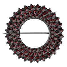 BG brož 066 Stříbro 925 - ruthenium (30-90dní) Granát