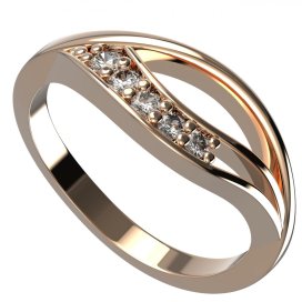 BG zlatý diamantový prsten 462 Růžové zlato 585 (30-90dní) Diamant lab-grown