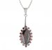 BG pendant oval 513-C - Metal: Silver 925 - rhodium, Stone: Garnet
