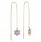 BeKid, Gold kids earrings -090 - Switching on: Chain 9 cm, Metal: White gold 585, Stone: Light blue cubic zircon