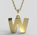 BeKid, Gold kids pendant - letter W - Metal: Yellow gold 585