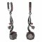 BG earring circular 475-P93 - Metal: Silver 925 - rhodium, Stone: Garnet