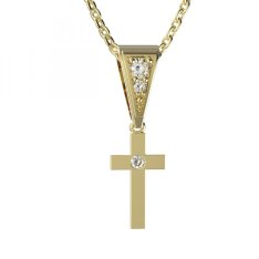 BG zlatý přívěšek křížek 1104 Žluté zlato - 585 Diamant