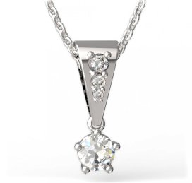 BG zlatý přívěšek 875 Bílé zlato - 585 Diamant