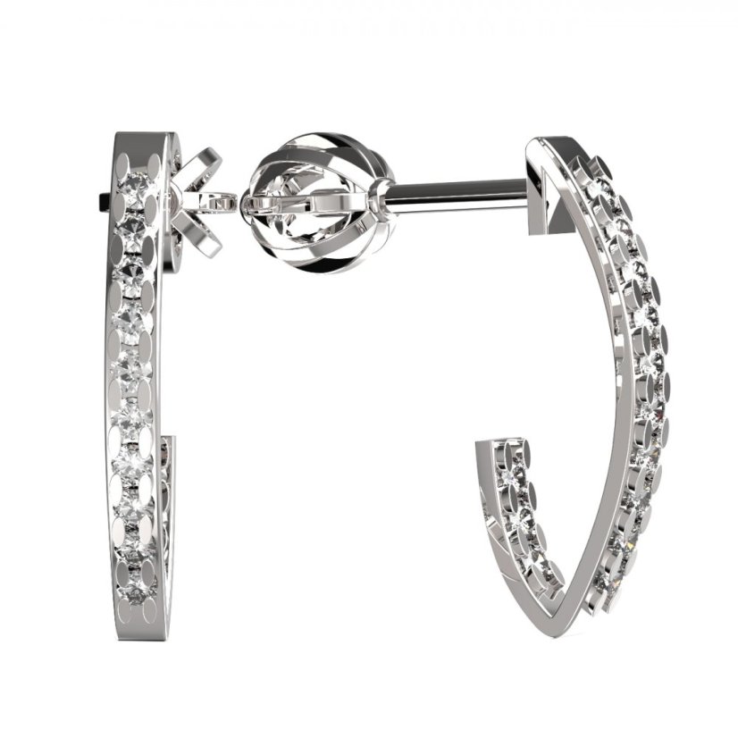 BG zlaté náušnice s diamanty 1362 Bílé zlato - 585 Diamant lab-grown