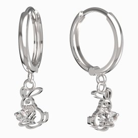 BeKid dětské náušnice zajíček 1186 Bílé zlato - 585 Diamant