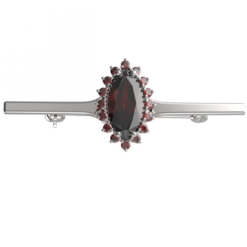 BG brož 513I Stříbro 925 - rhodium Granát