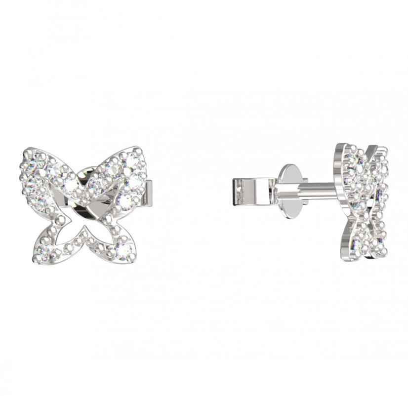 BeKid dětské náušnice motýlek 846 Bílé zlato - 585 Diamant