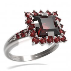 BG кольцо квадратный камень 499-J