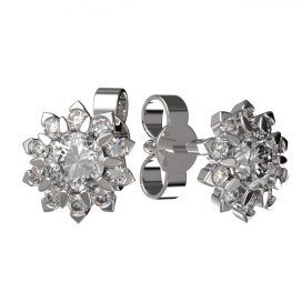 BG zlaté diamantové náušnice 987 Bílé zlato - 585 Diamant lab-grown