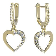 BeKid dívčí náušnice srdíčko 1251 Žluté zlato - 585 Bílý kubický zirkon