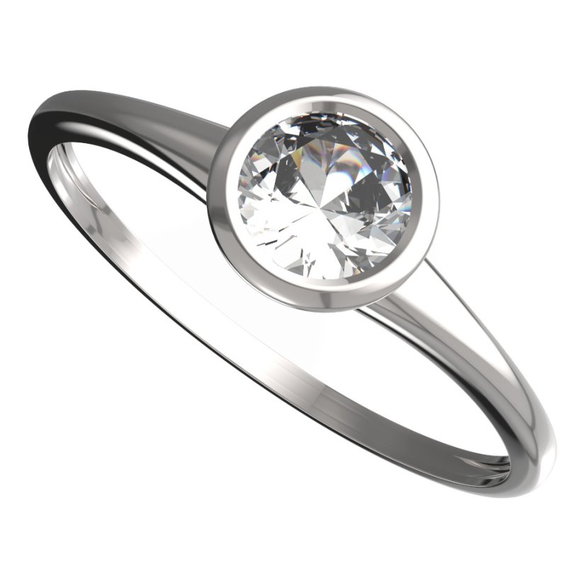 BG zlatý prstýnek 557 I Bílé zlato - 585 Diamant