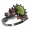 BG prsten s oválným kamenem 516-P - Kov: Stříbro 925 - rhodium, Kámen: Granát