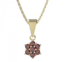 BG přívěšek 002 Stříbro 925 - pozlacené Granát