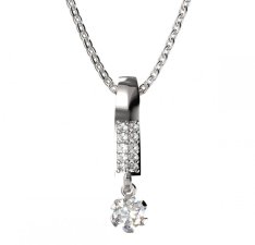 BG zlatý přívěšek 870 Bílé zlato - 585 Diamant