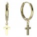 BeKid, Gold kids earrings -1105 - Switching on: Pendant hanger, Metal: Yellow gold 585, Stone: White cubic zircon