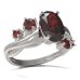 BG ring oval 492-P - Metal: Silver 925 - rhodium, Stone: Garnet